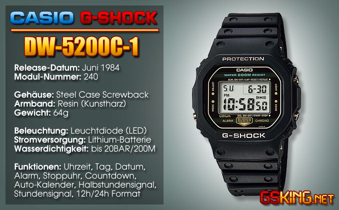G-Shock DW-5200C-1