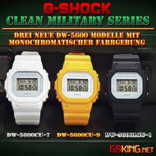 G-Shock "Clean Military Series" Neue Uhren Modelle DW-5600CU-7, DW-5600CU-9 und DW-5600LCU-1