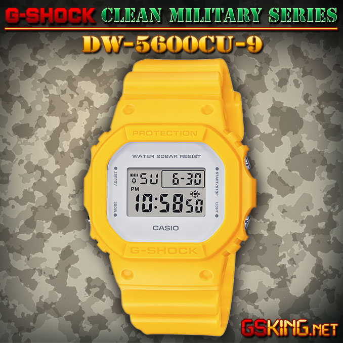 G-Shock DW-5600CU-9 / DW5600CU-9ER-9JF in Gelb aus der Clean-Military-Series