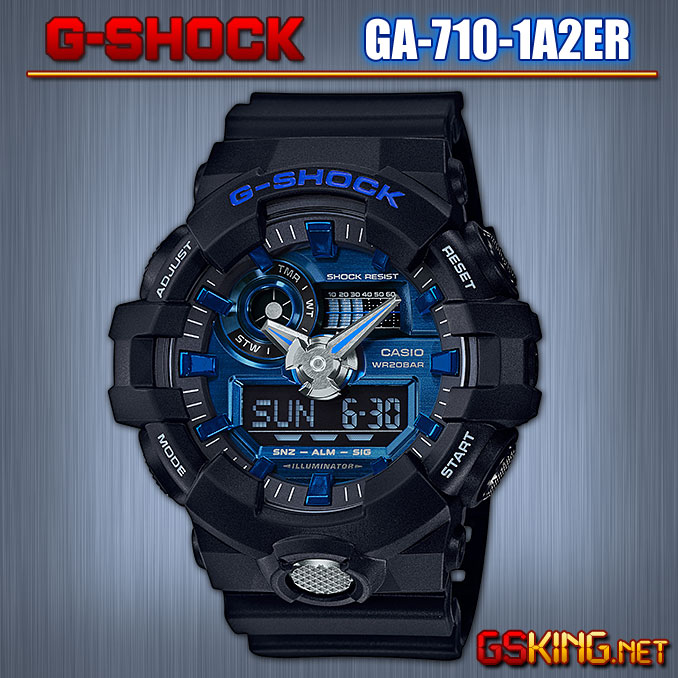 G-Shock GA-710-1A2ER Blau-Schwarz Metallic - Garish-Color-Serie