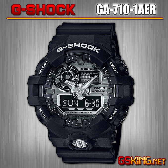 G-Shock GA-710-1AER Silber-Schwarz Metallic - Garish-Color-Serie