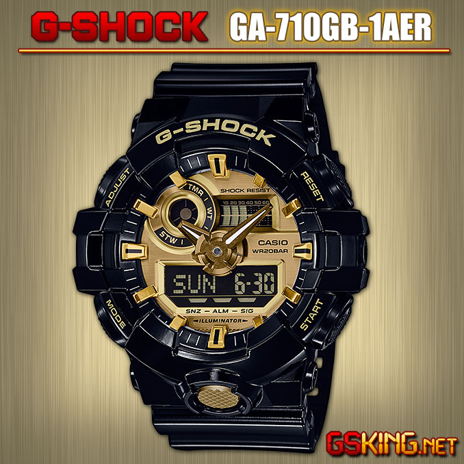 G-Shock GA-710GB-1AER Gold-Schwarz Metallic - Garish-Color-Serie