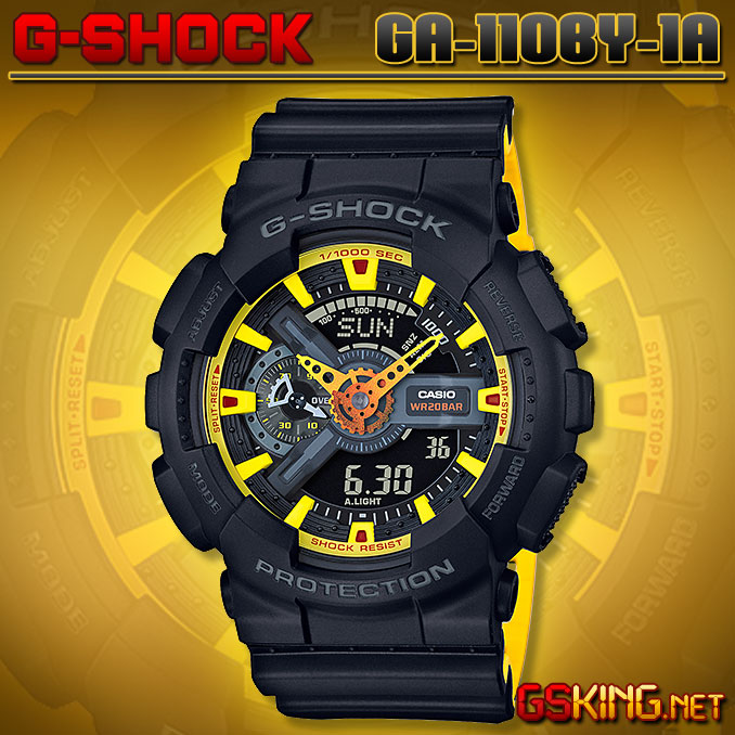 Casio G-Shock GA-110BY-1A - Gelb-Schwarze Sommeruhr mit Dual-Layer Armband