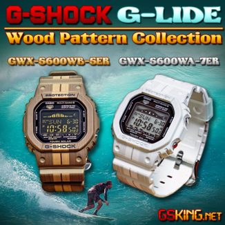 G-Shock-G-Lide GWX-5600WB-5ER-5600WB-7ER Wood Pattern Collection
