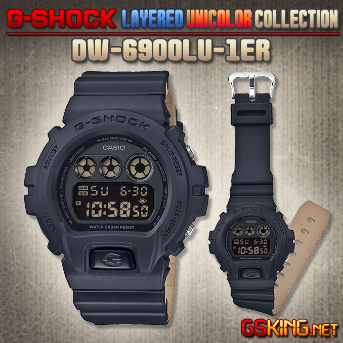 Casio G-Shock DW-6900LU-1ER in Schwarz und Sandbraun mit Dual-Layer-Armband