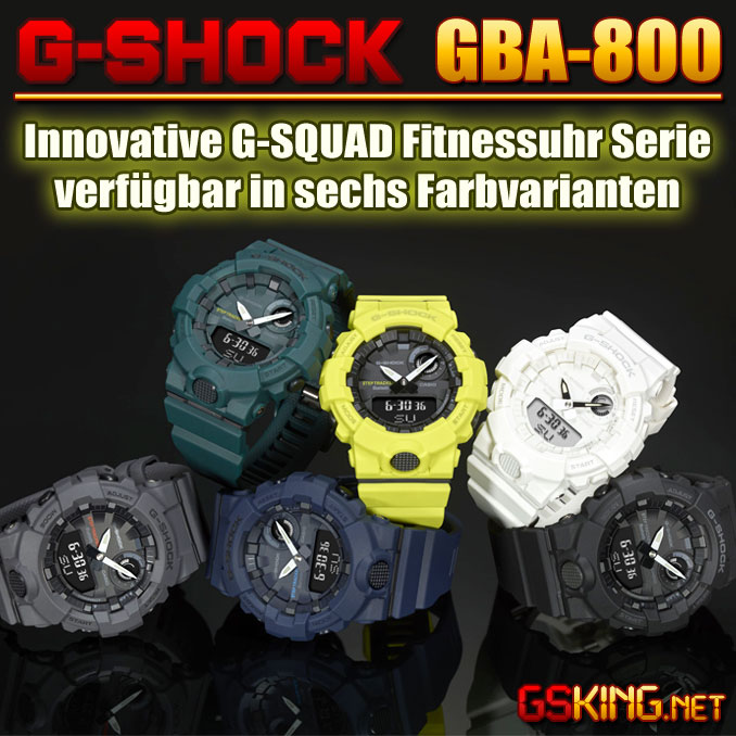 Casio G-Shock GBA-800-1AER 2AER 3AER 7AER 8AER 9AER Smartwatch Sportuhr mit Bluetooth Steptracker und GPS Funktion für IOS 10 und Android 6.0 Smartphone