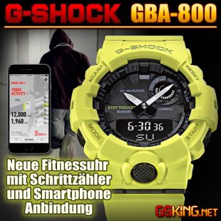 Casio G-Shock GBA-800 G-Squad - Neue Fitnessuhr mit Schrittzaehler / Steptracker und Bluetooth Smartphone Anbindung