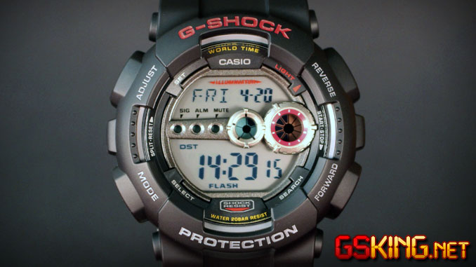 Casio G-Shock GD-100-1AER großflächiges Display mit 3-dimensionalen Elementen