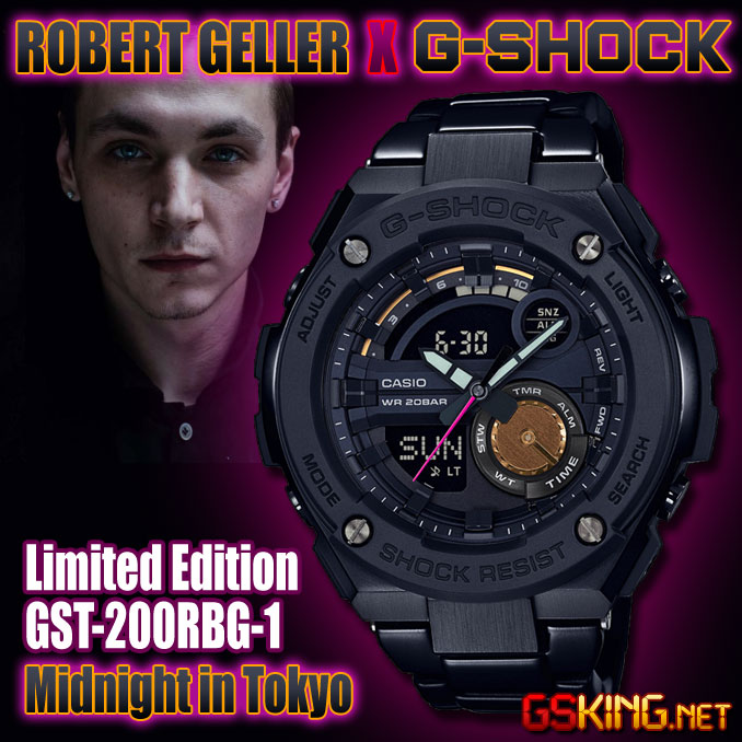 Robert Geller G-Shock GST-200RBG-1 - Midnight in Tokyo - G-Steel Limited Edition